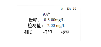 水质中重金属锌的检测结果