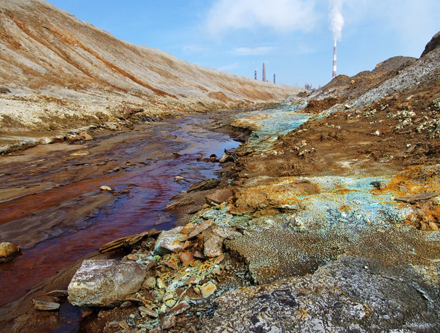 The acidity of river water exceeds standard