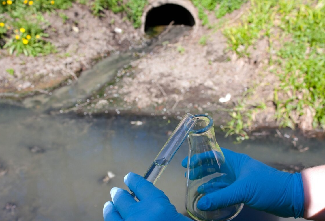 Collection of Naphthol Water Samples in Surface Sewage