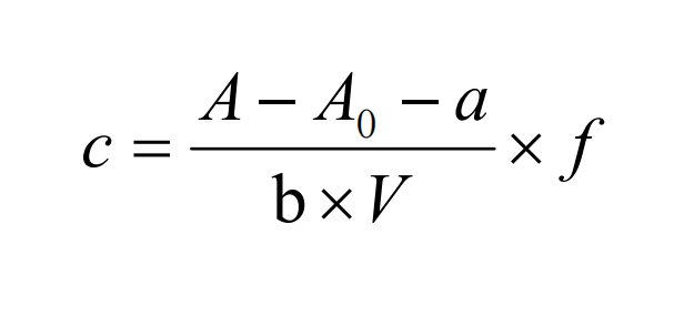Formula for calculating methanol content in water samples Formula for calculating methanol content in water samples