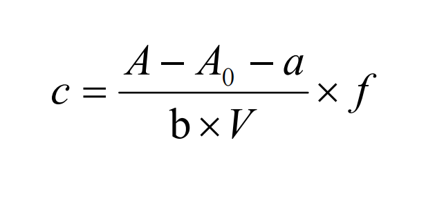 Formula for calculating methanol content in water samples