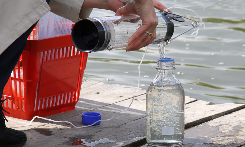 Collect water samples for testing