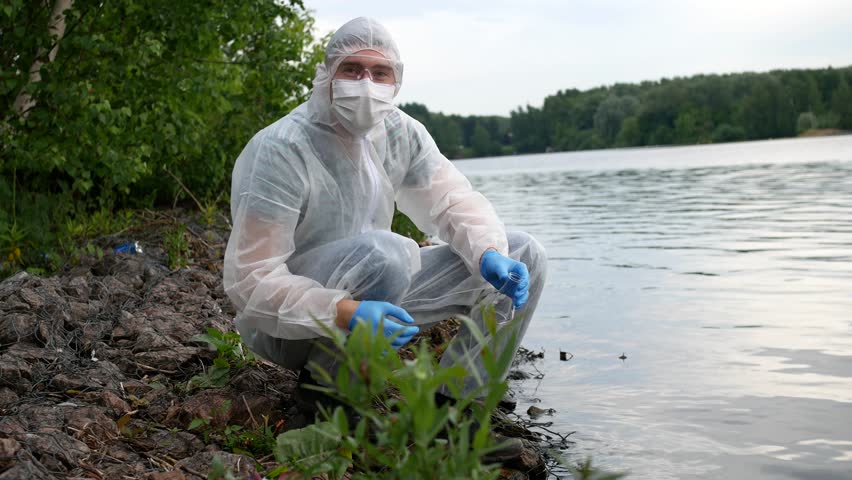 Collection of surface water benzidine water samples