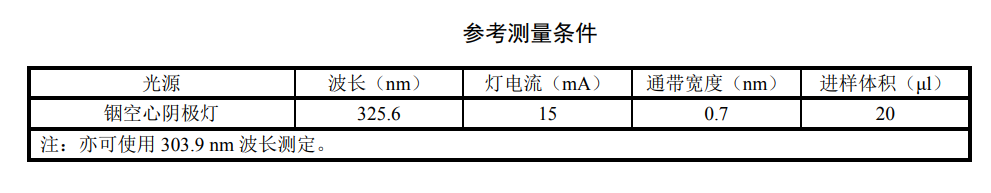 铟离子仪器参考设置条件